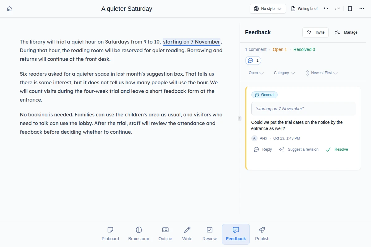 BlueTip Feedback Mode - collaborative document review and annotations