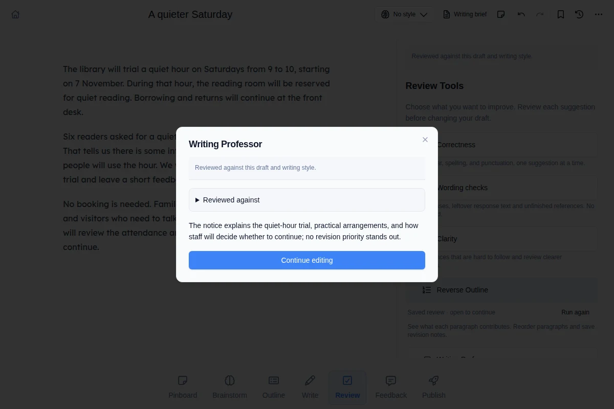 BlueTip Writing Professor - AI writing feedback with Socratic questioning