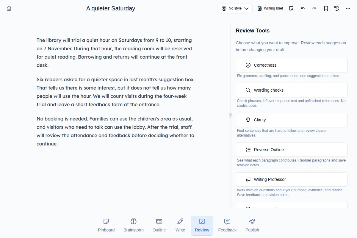 BlueTip Review Mode - AI-powered content review and feedback
